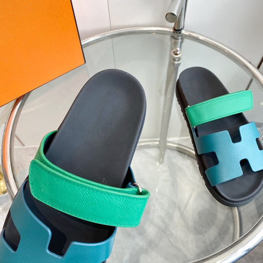 Chypre Sandal Tiffa with blue straps Leather