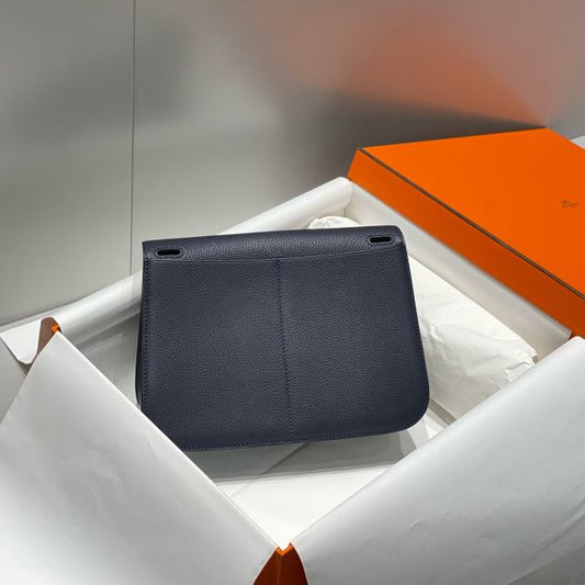 HERM Halzan 25 Bag in Blue Nuit Clemence Leather