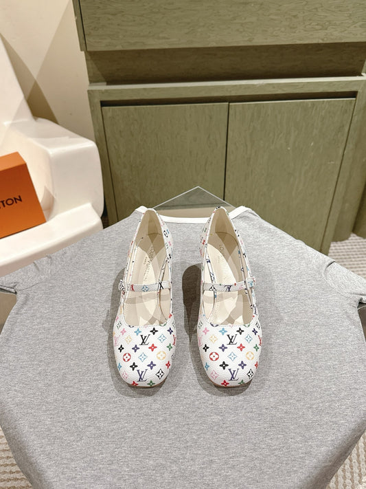 SWING HIGH MARY JANE 55 MM IN WHITE MONOGRAM CALFSKIN