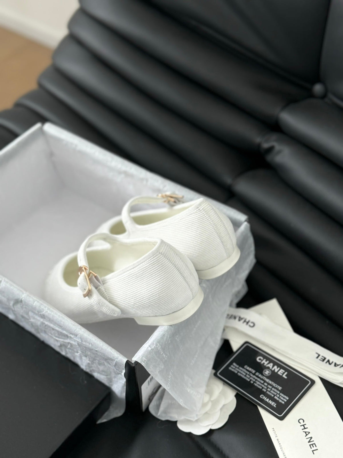 MARY JANE SHOES WHITE CORDUROY TWILL FABRIC