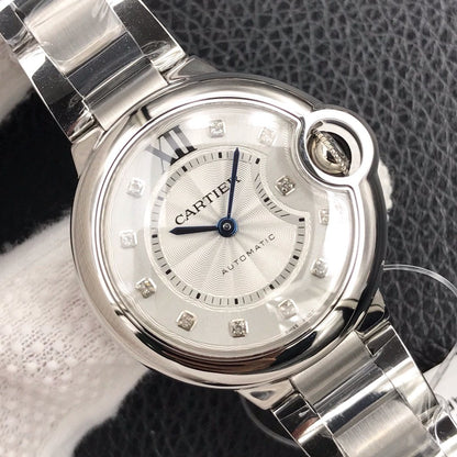 BALLON BLEU 33MM AUTOMATIC WHITE DIAL DIAMOND HOUSE MAKER