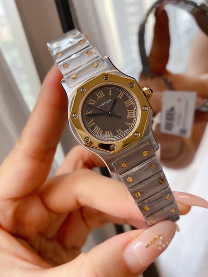 SANTOS RONDE LADY 28MM TWO-TONE QUARTZ
