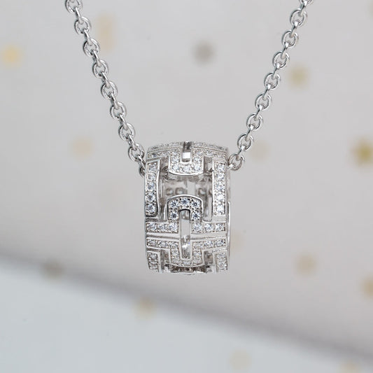 PARENTESI NECKLACE SILVER DIAMOND