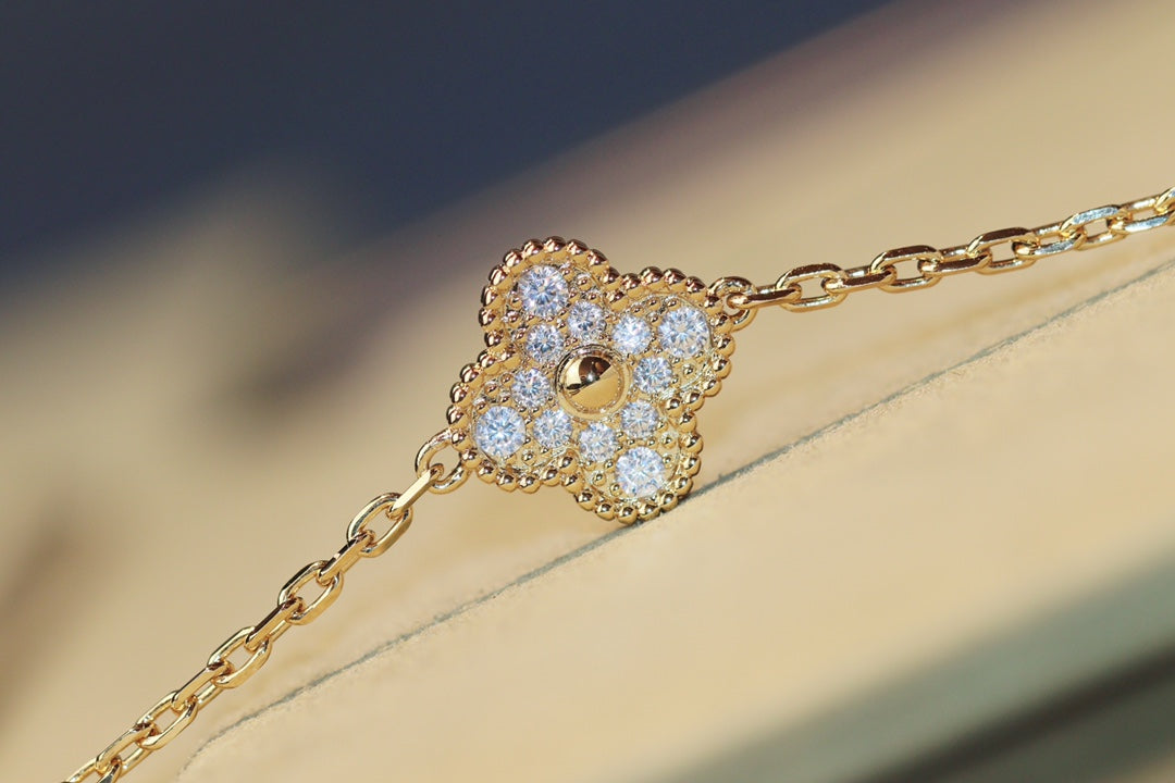 CLOVER 20 MOTIFS MALACHITE DIAMOND GOLD