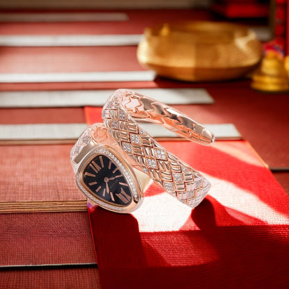 SERPENTI SPIGA 35 PINK GOLD BLACK DIAL