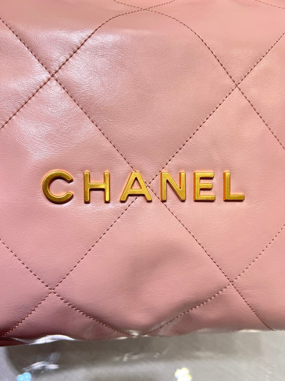 CC HOBO BAG 22 PINK LAMBSKIN GOLD HARDWARE
