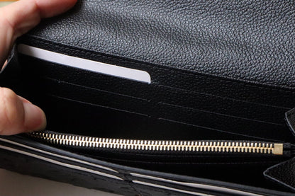 SARAH WALLET BLACK MONOGRAM EMPREINTE 19CM