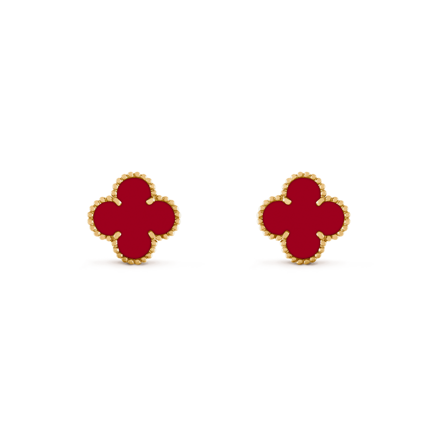 CLOVER MEDIUM CARNELIAN PINK GODL EARRINGS