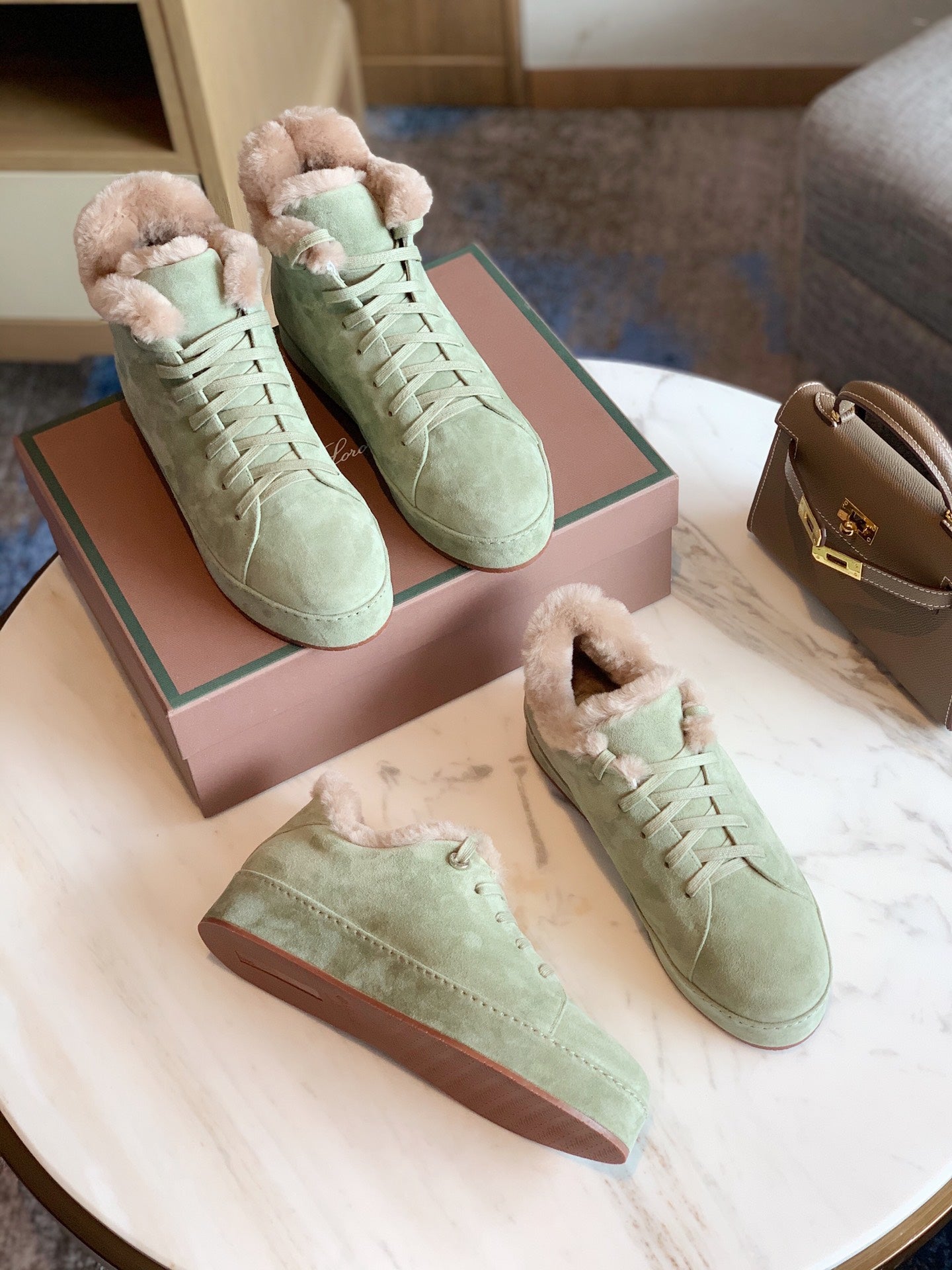 LP WINTER NUAGES SNEAKERS MINT LAMBSKIN