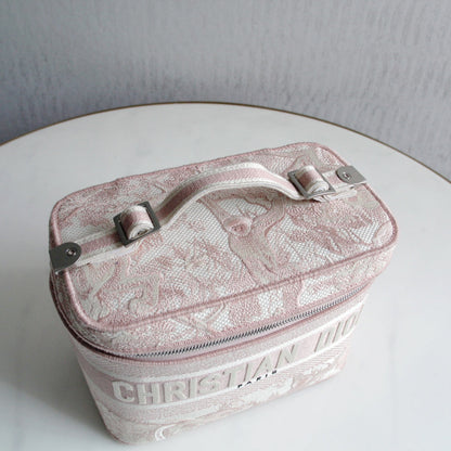 VANITY CROSSBODY CASE IN PEACH PINK MONOGRAM OBLIQUE JACQUARD