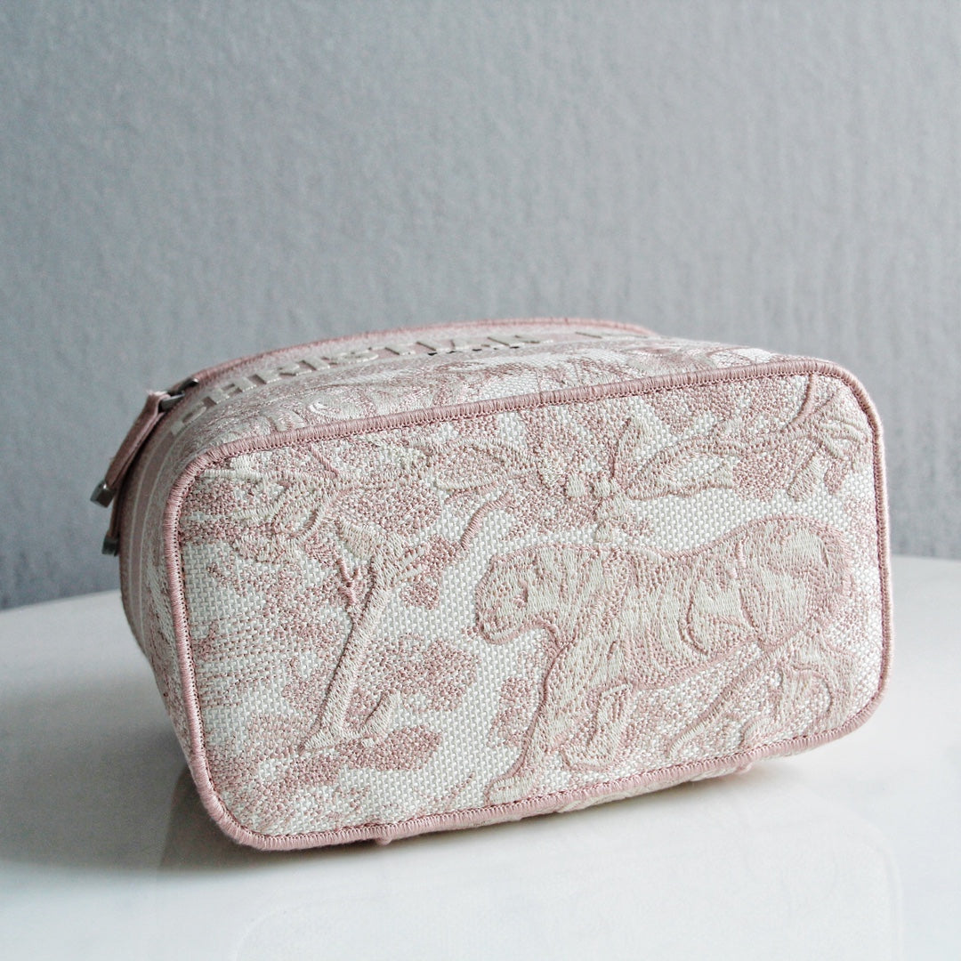 VANITY CROSSBODY CASE IN PEACH PINK MONOGRAM OBLIQUE JACQUARD