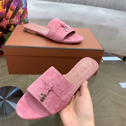 Summer Charms Sandals in Fuchsia Suede Pink Lambskin
