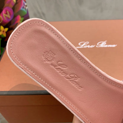 Summer Charms Sandals in Light Pink Suede Pink Lambskin