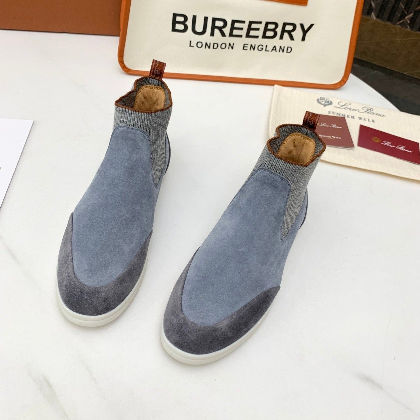 LP CHARMS ANKLE BOOTS GRAY CASHMERE FABRIC