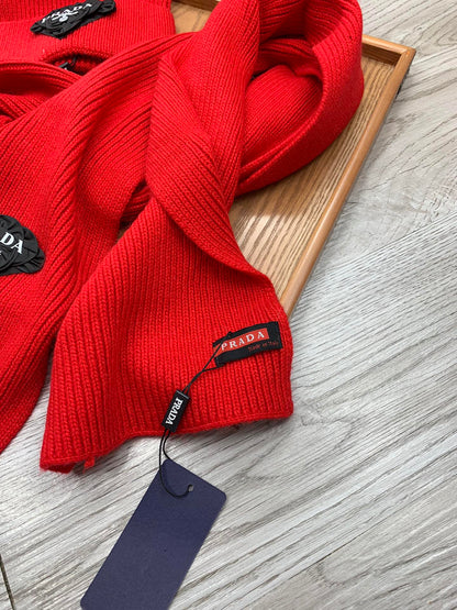 SET SCARF AND HAT IN CHERRY RED WOOL AND RABBIT FUR 386076