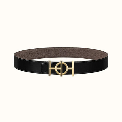 ULYSSE BELT BUCKLE & REVERSIBLE KHAKI BROWN LEATHER STRAP 38MM GOLD HARDWARE