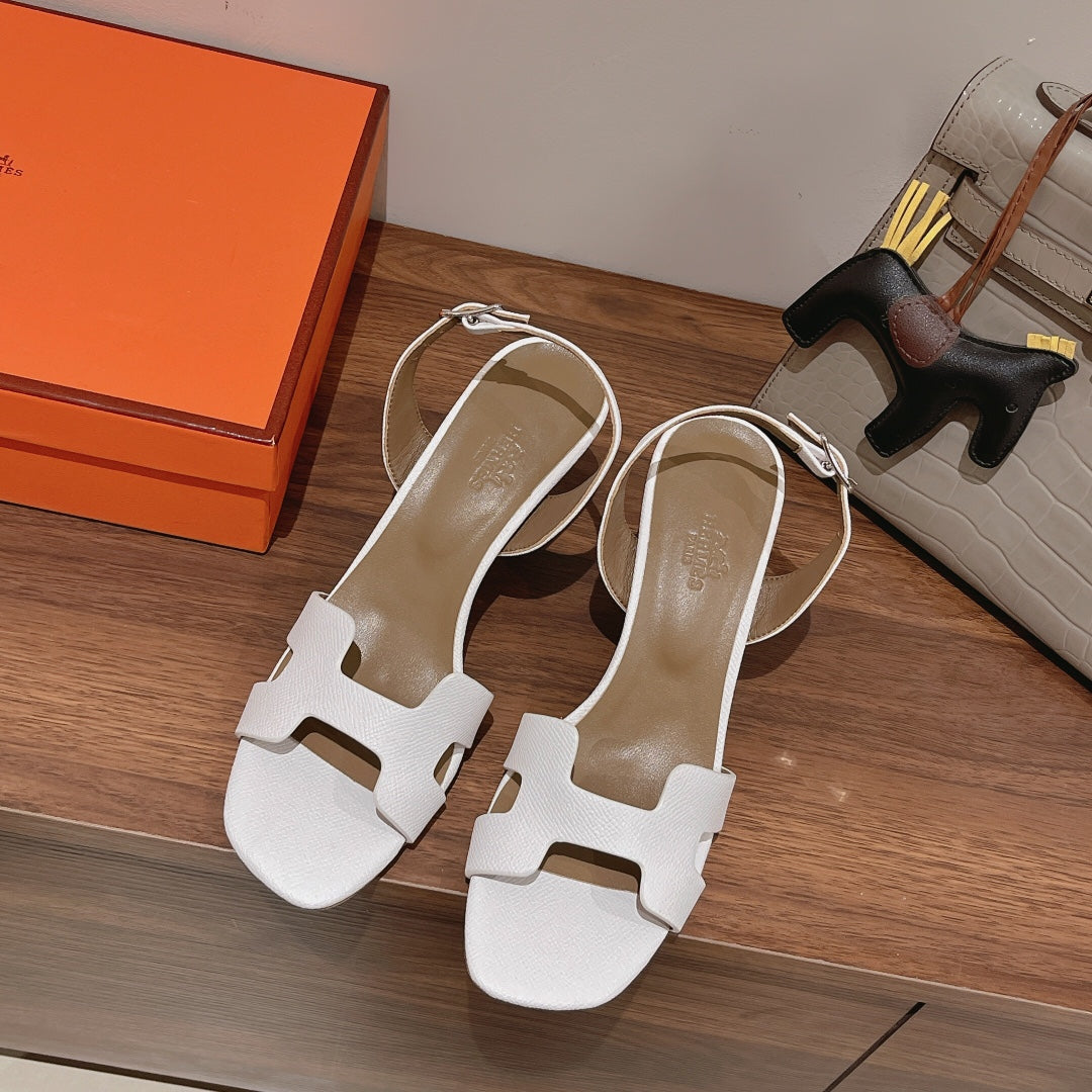 HOLY 75 SANDAL IN WHITE GRAINED CALFSKIN