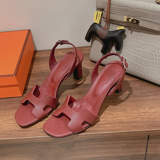 HOLY 75 SANDAL IN BERRY RED GRAINED CALFSKIN