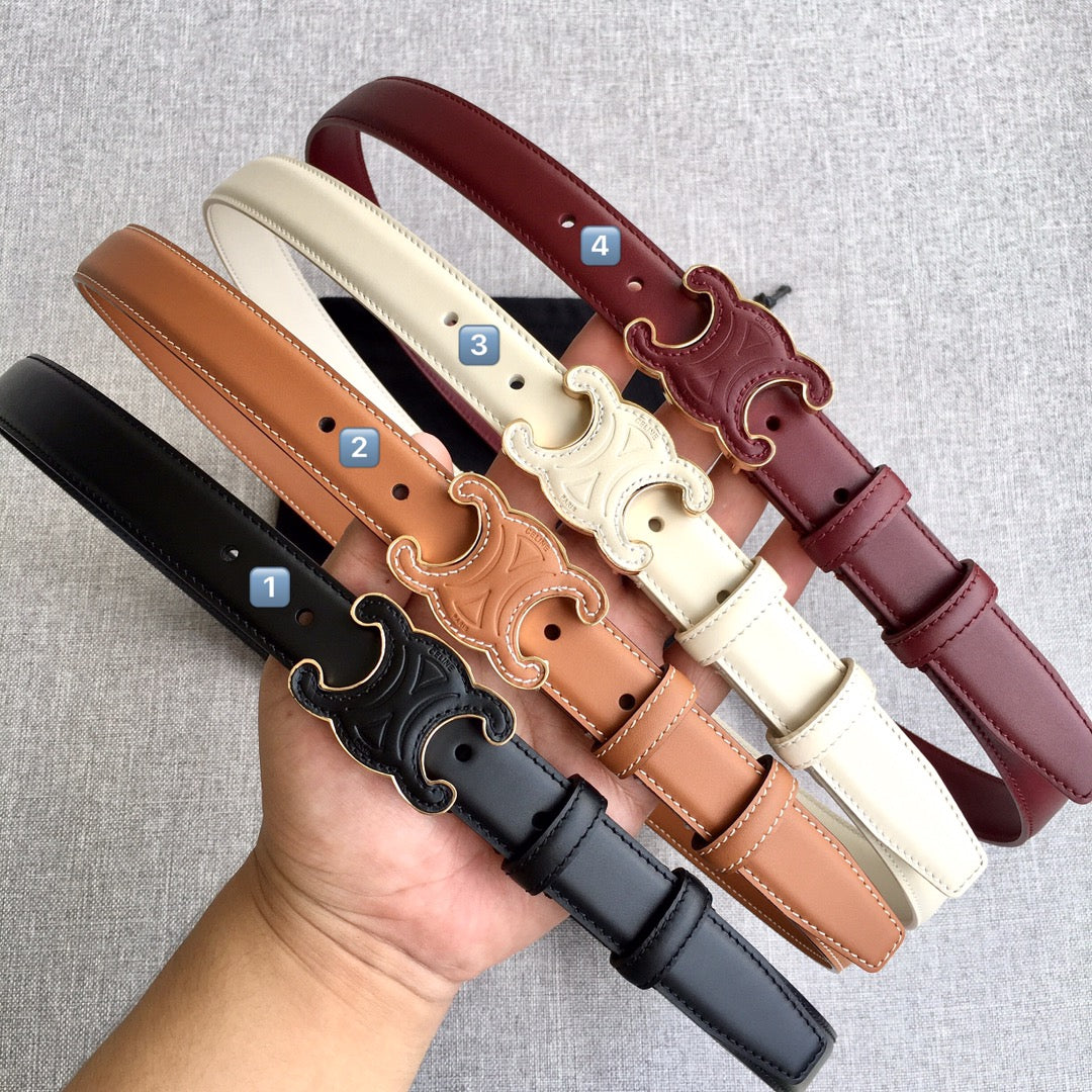 Medium Cuir Triomphe Belt 25mm Tan Calfskin