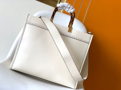 Fend Sunshine Medium Bag 35 White Leather