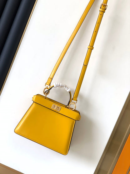 Peekaboo ISeeU Petite 20 Bag Yellow Lambskin Ghw