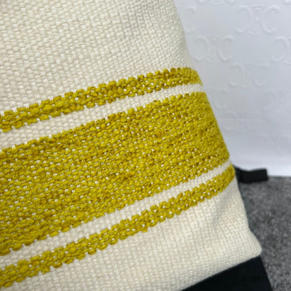 CABAS 44 PRINTED CANVAS WHITE YELLOW TOTE