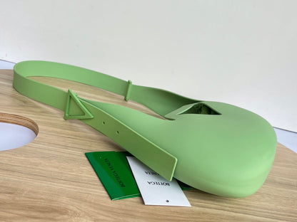 SHOULDER BAG 27 IN FEIJOA GREEN RUBBER AND NYLON FABRIC