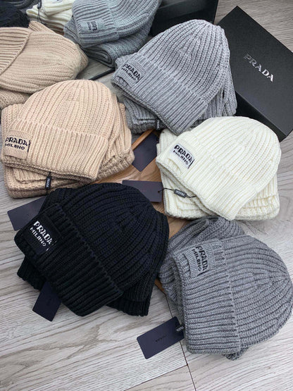 SET SCARF AND HAT IN WHITE WOOL AND RABBIT FUR 388991
