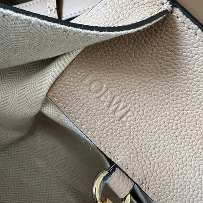 LOE MINI 20 HAMMOCK BAG IN SAND BROWN CALFSKIN