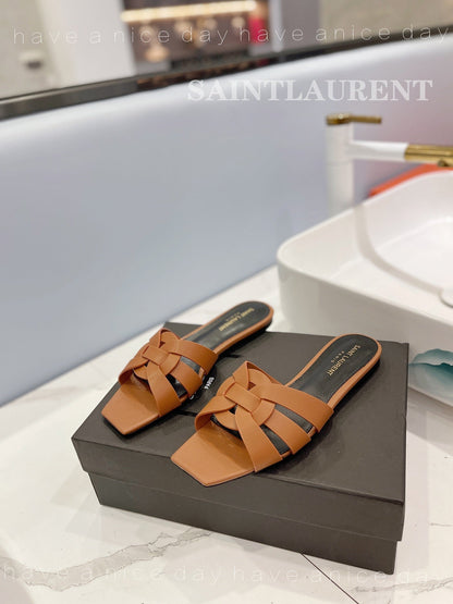 SL TRIBUTE SLIPPERS COPPER CALFSKIN