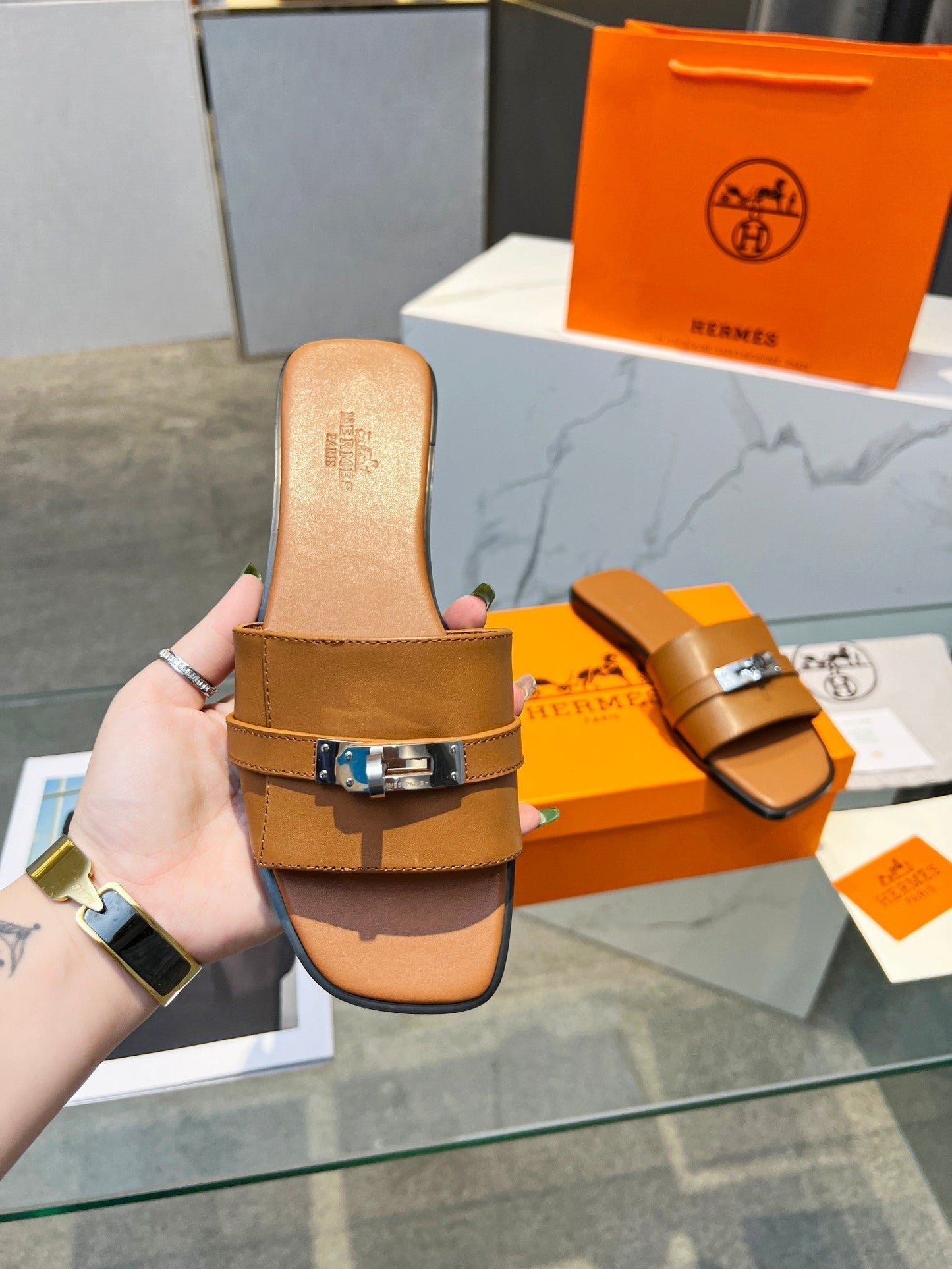 Giulia Sandal Tan Calfskin