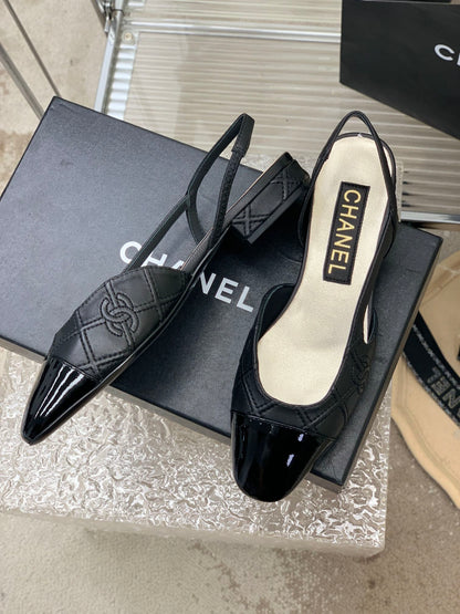SLINGBACKS 20 BLACK CALFSKIN