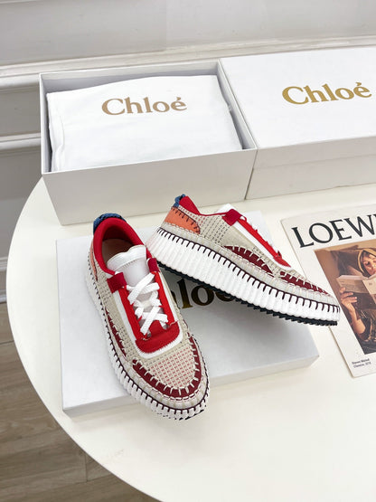 NAMA SNEAKER IN CHERRY RED MIX COLORFUL SPECIAL FABRIC