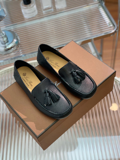 LP DOT SOLE WALK LOAFERS BLACK LAMBSKIN