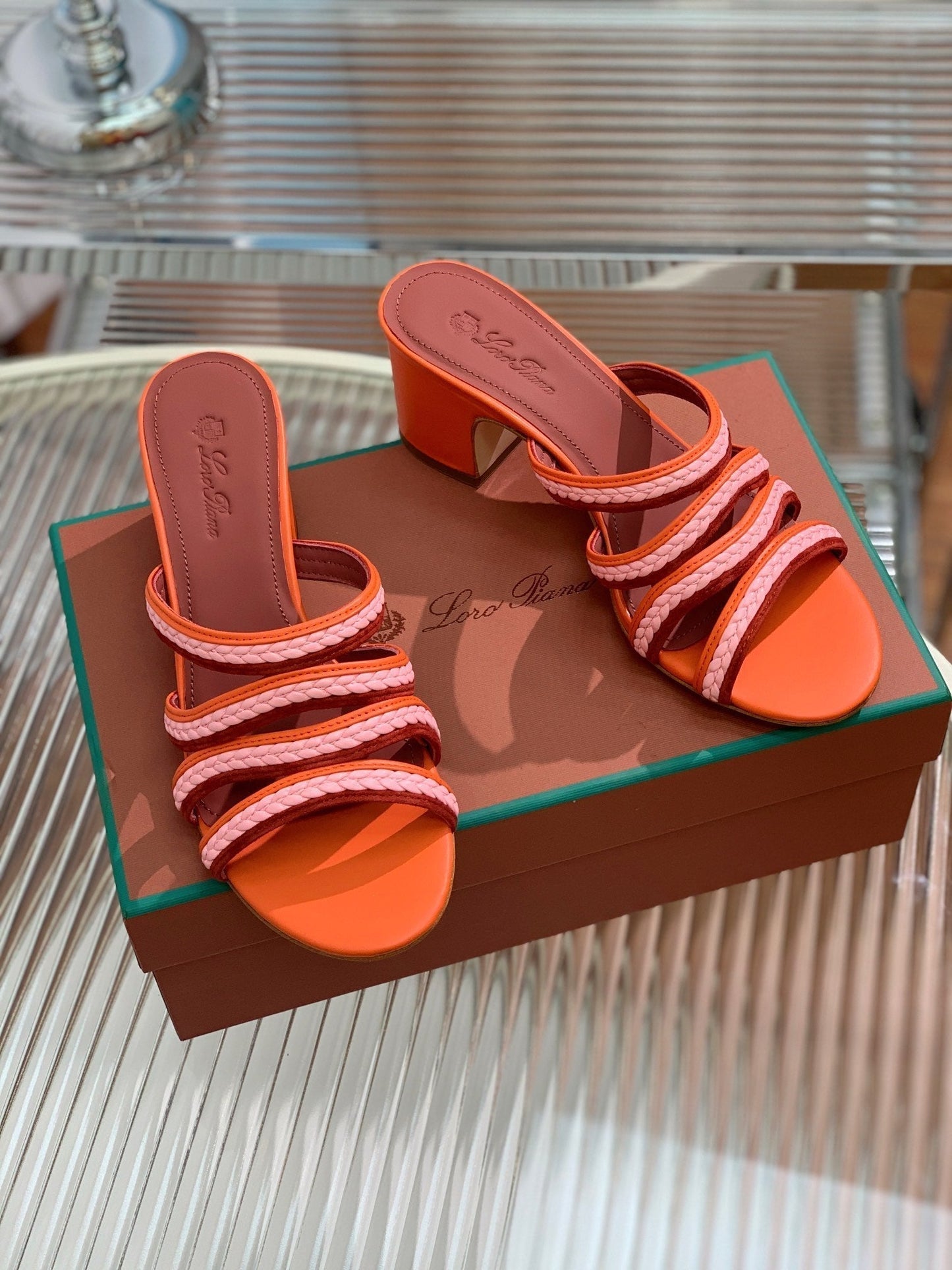 LP SPRIGHTLY CHARMS MID-SANDAL BURNT ORANGE CALFSKIN