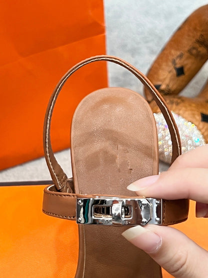 Glamour 75 Sandal Brown Leather