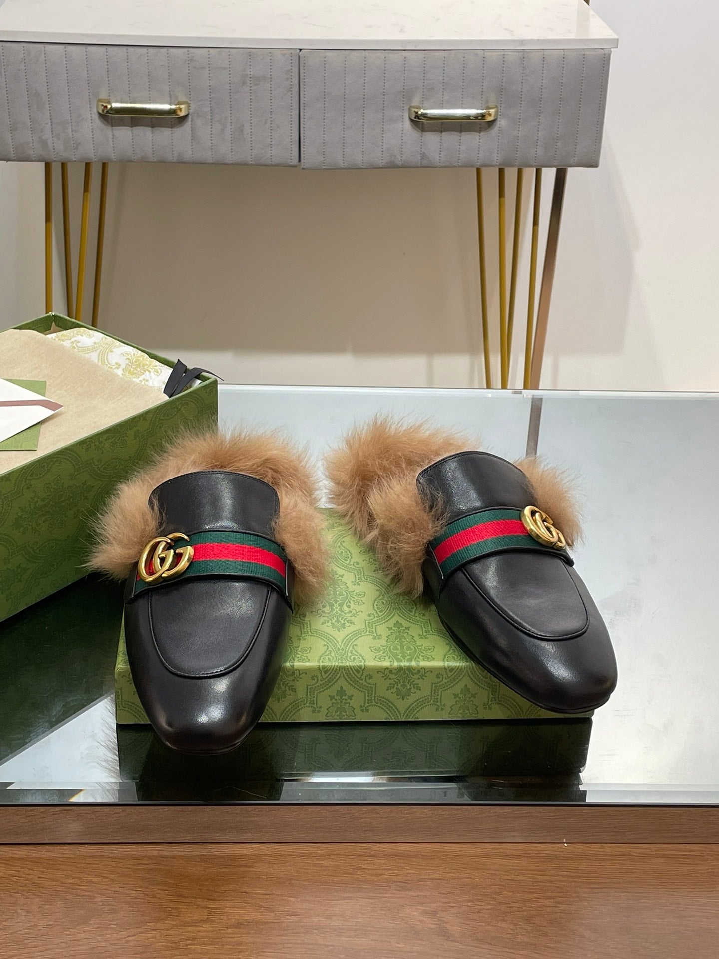 2015 RE-EDITION MEN'S PRINCETOWN IN BLACK CALFSKIN AND LAMB WOOL LINING