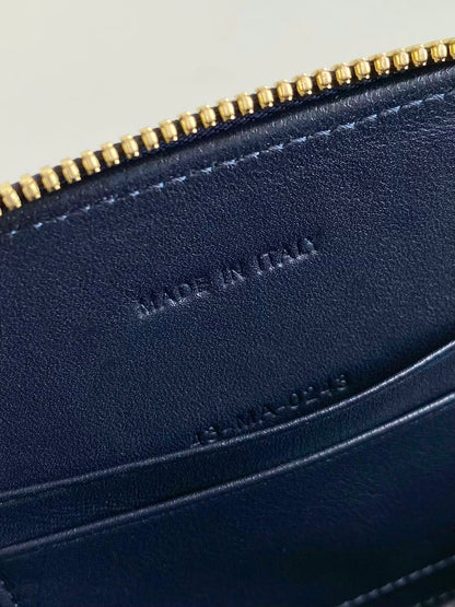 SIGNATURE 18 OVAL BAG IN BLUE OBLIQUE JACQUARD
