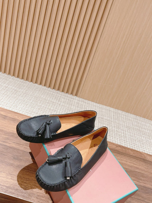 LP DOT SOLE WALK LOAFERS CHARCOAL DEERSKIN