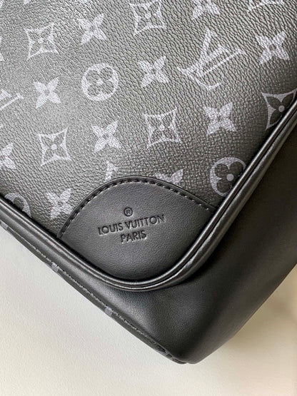 DISCOVERY BACKPACK 41 IN BLACK MONOGRAM MACASSAR CANVAS AND CALFSKIN