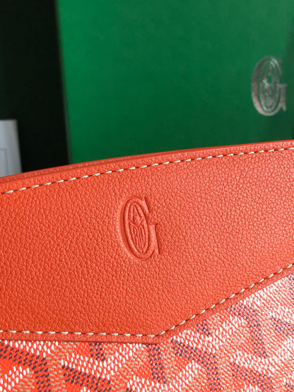 ROUETTE STRUCTURÉ MINI BAG 21 IN ORANGE GOYARDINE CANVAS AND CALFSKIN