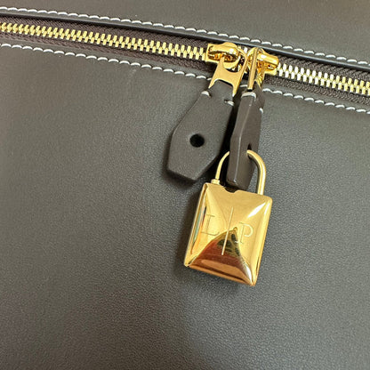 EXTRA BAG L27 IN CHOCOLATE BROWN SMOOTH CALFSKIN WITH GOLD HARDWARE