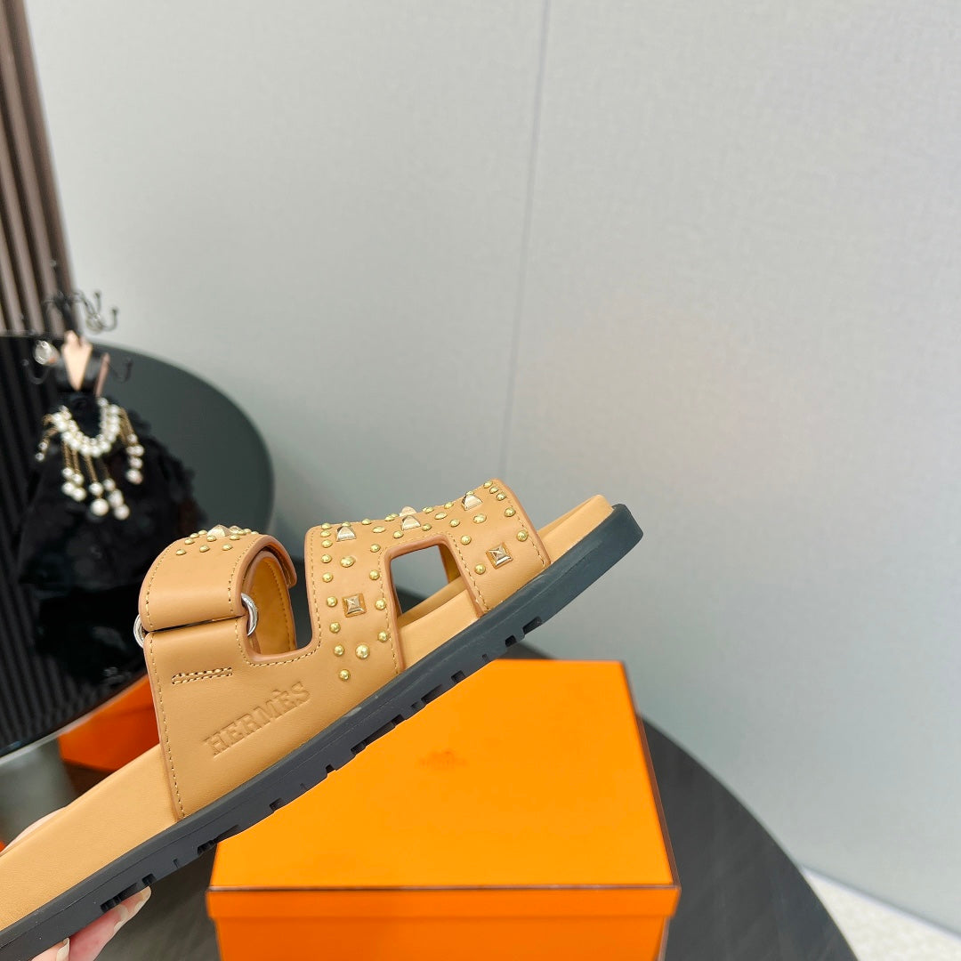 CHYPRE SANDAL LIGHT ORANGE CALFSKIN SPECIAL
