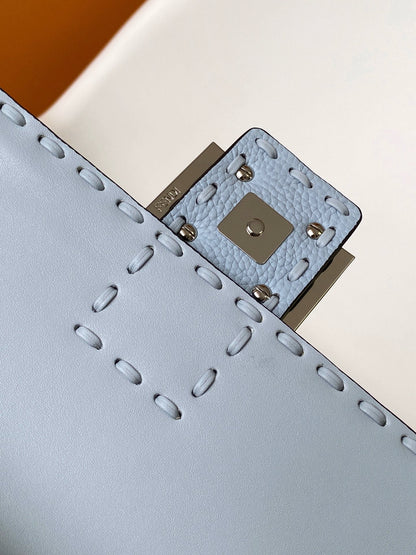 Fend Baguette 27 Bag Baby Blue Calfskin Shw