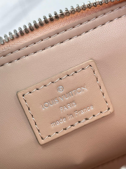 NANO ALMA 18 IN TUSCAN BEIGE QUILTED LAMBSKIN GOLD AND SILVER HARDWARE