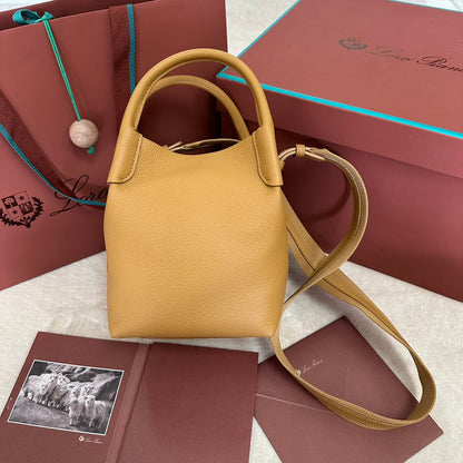 SMALL 21 BALE BAG IN MUSTARD YELLOW GRAINED CALFSKIN
