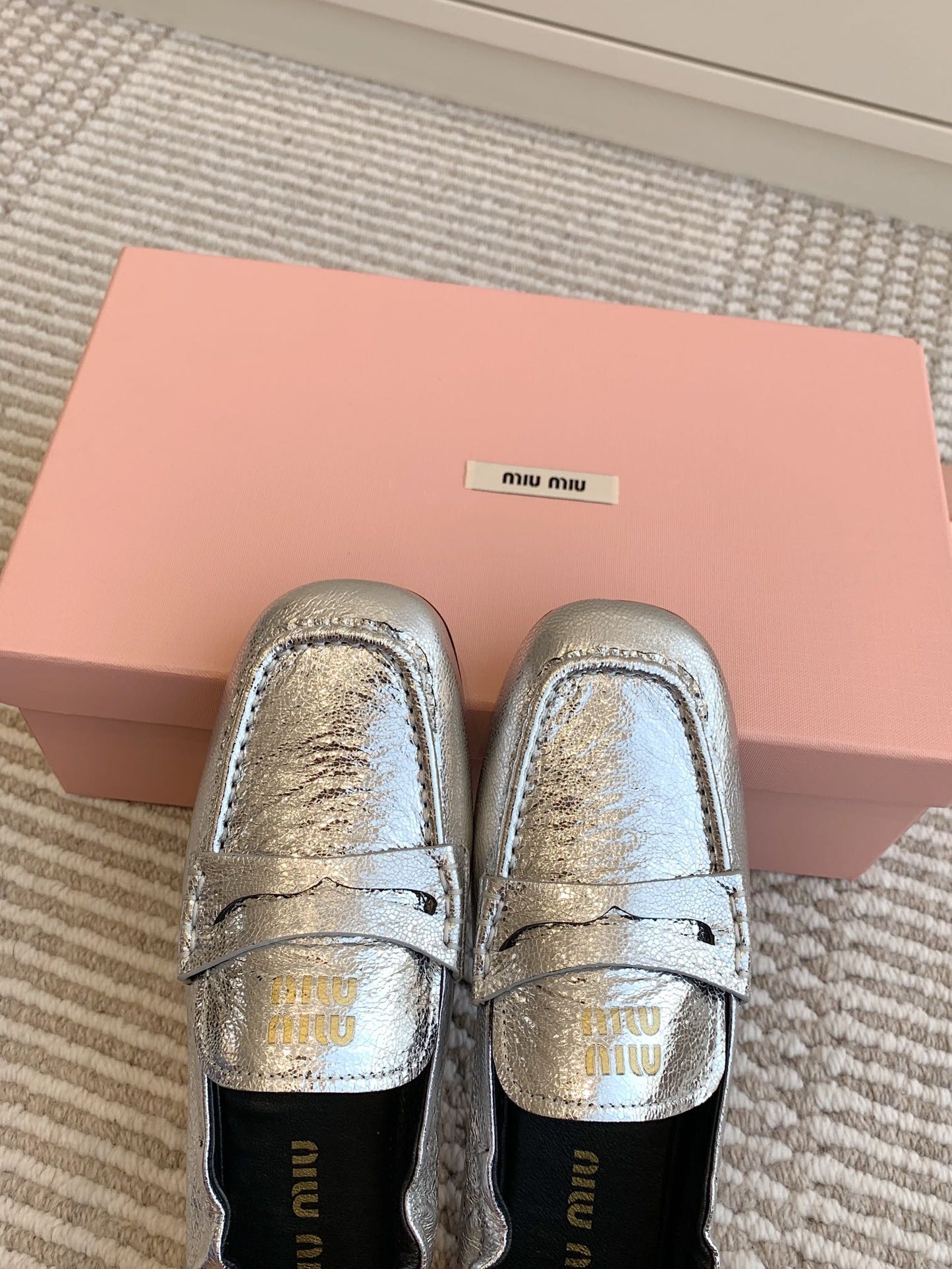 NAPPA LOAFERS IN SILVER METALLIC LAMBSKIN