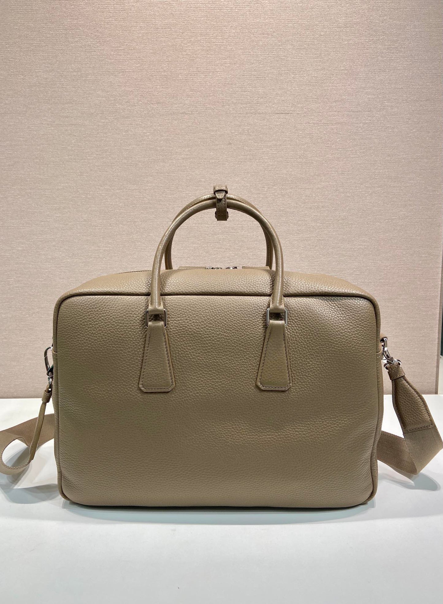 BRIEFCASE 40 IN DRIED MOSS GRAINED CALFSKIN