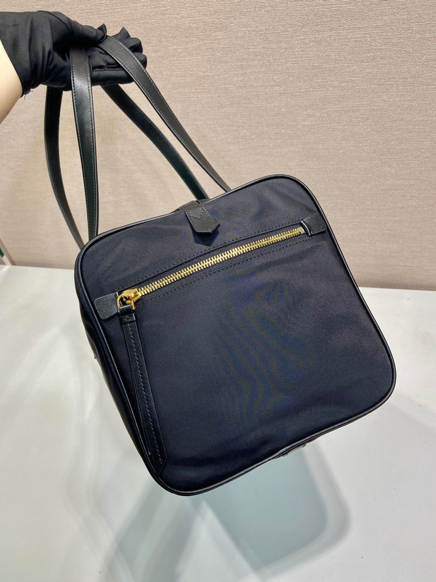 TRAVEL BAG 40 IN BLACK WATERPROOF FABRIC GOLD PADLOCK