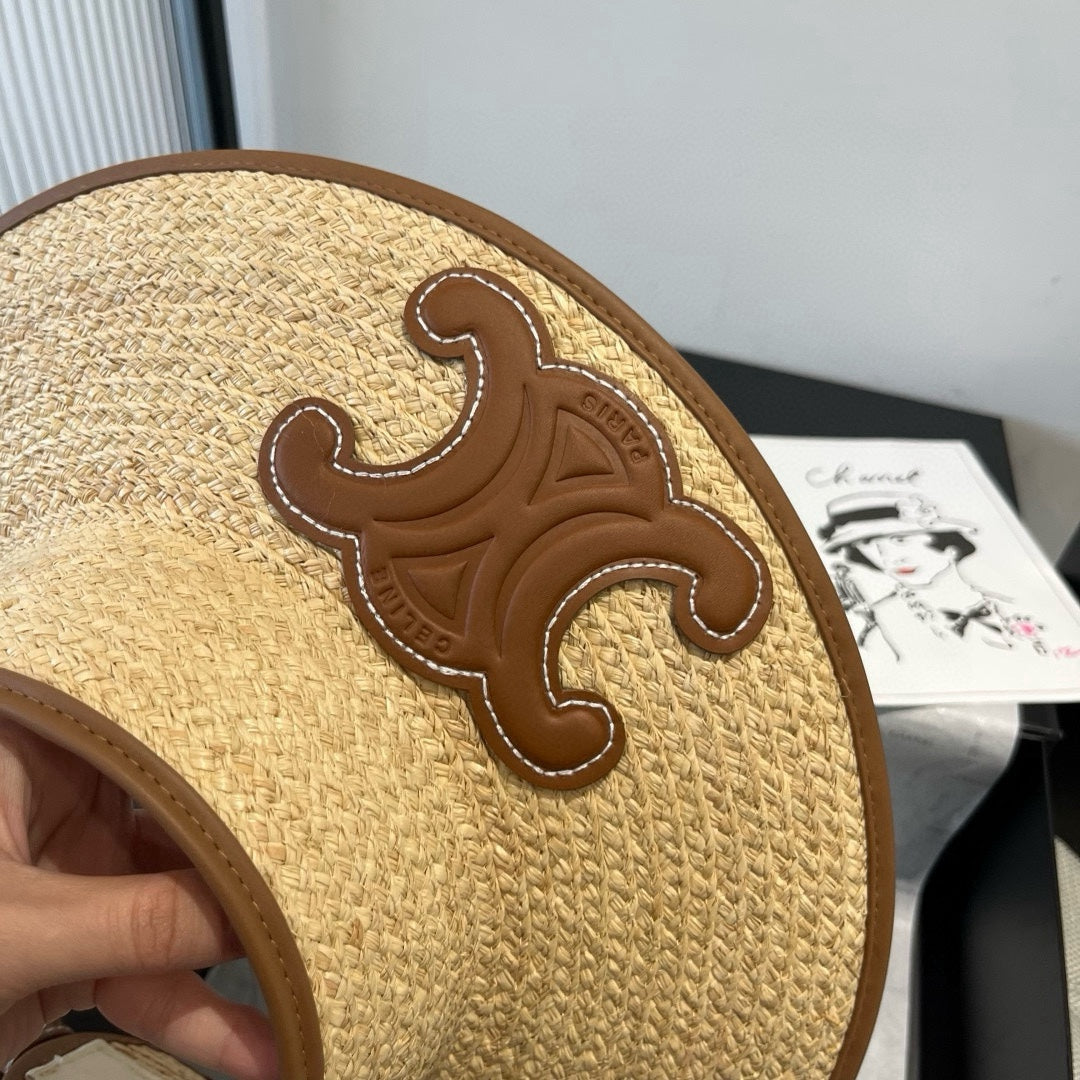 WIDE BRIM HALF HEAD HAT MODEL 650339 IN NATURAL RAFFIA STRAW